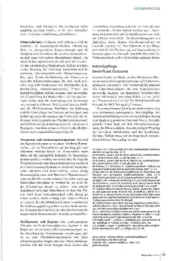 Vorschauseite 3: Lebertransplantation: Patienten brauchen umfassende Intensivpflege