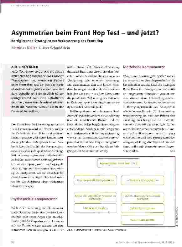 Vorschauseite 1: Asymmetrien beim Front Hop Test - und jetzt?