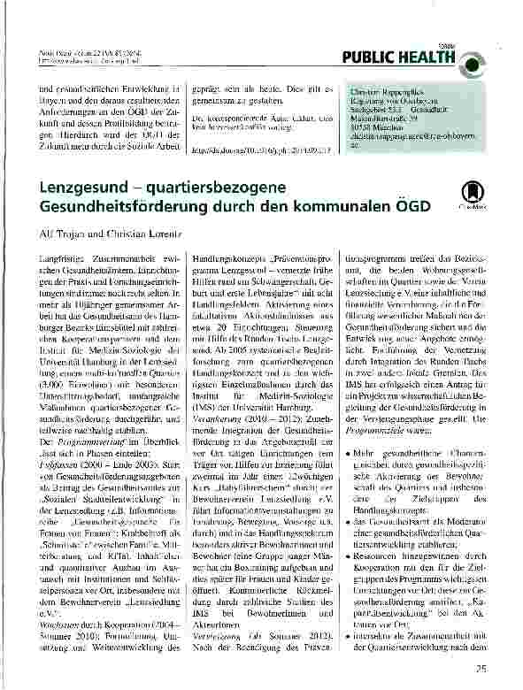 Vorschauseite 3: Ein Leitbild für soziale Arbeit im ÖGD