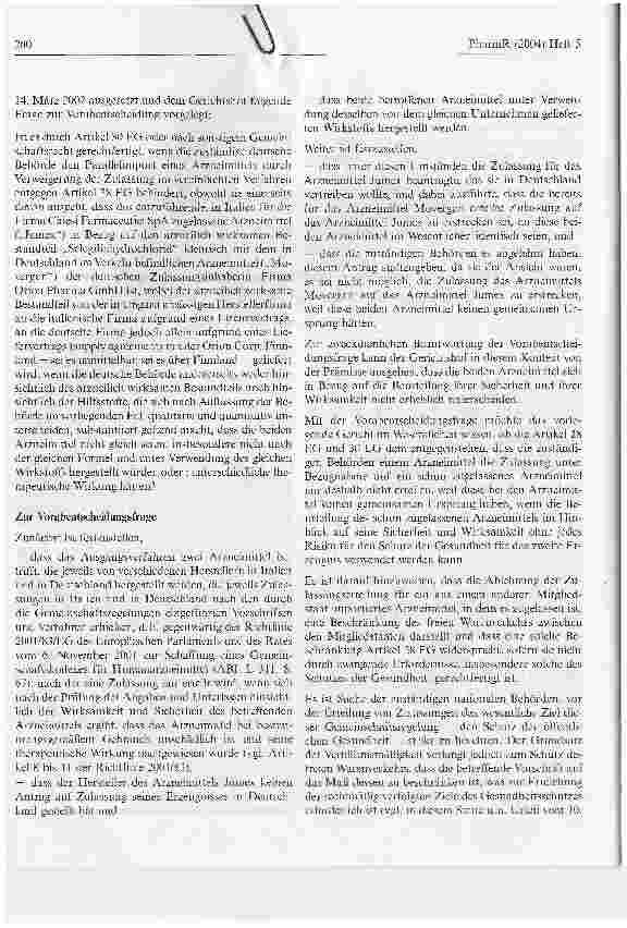 Vorschauseite 2: Freier Warenverkehr - Antrag auf Genehmigung für das Inverkehrbringen im vereinfachten VerfahrenEuGH - Urteil vom 1. April 2004 - C-112/02