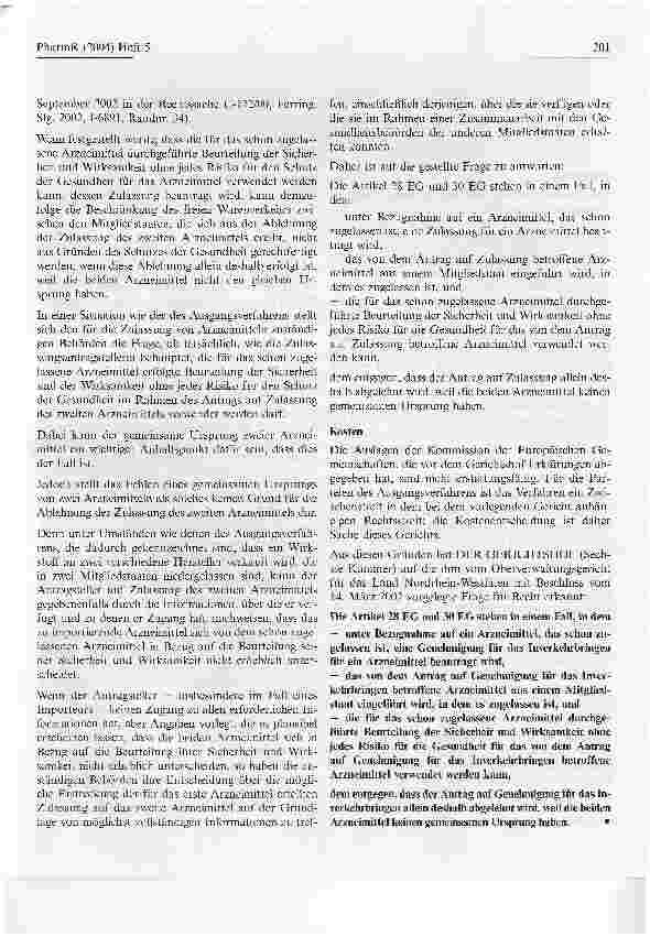 Vorschauseite 3: Freier Warenverkehr - Antrag auf Genehmigung für das Inverkehrbringen im vereinfachten VerfahrenEuGH - Urteil vom 1. April 2004 - C-112/02
