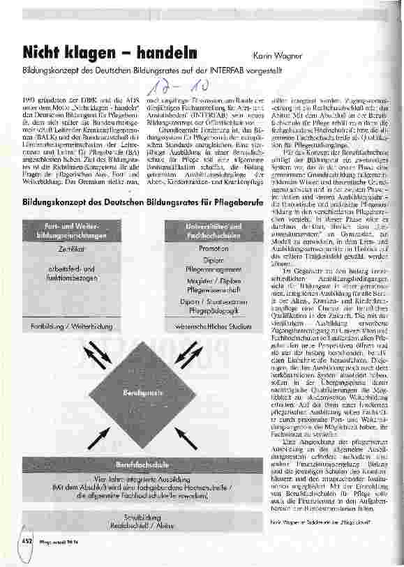 Vorschauseite 1: Nicht klagen - handeln Bildungskonzept des Dt. Bildungsrates auf der INTERFAB vorgestellt