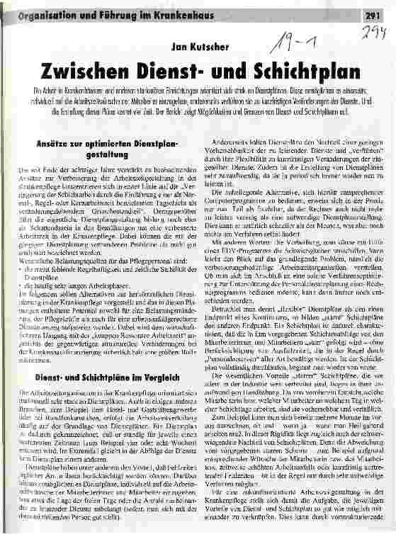 Vorschauseite 1: Zwischen Dienst und Schichtplan