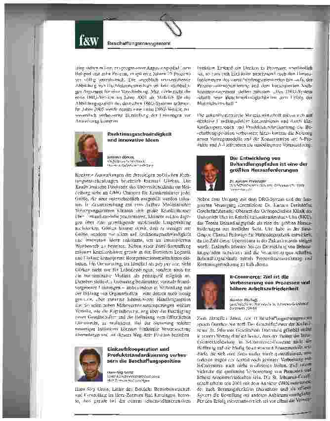 Vorschauseite 2: Neue Wege im Einkauf entscheiden über den Erfolg3. Forum für Beschaffungsmanagement im Aesculapium in Tuttlingen