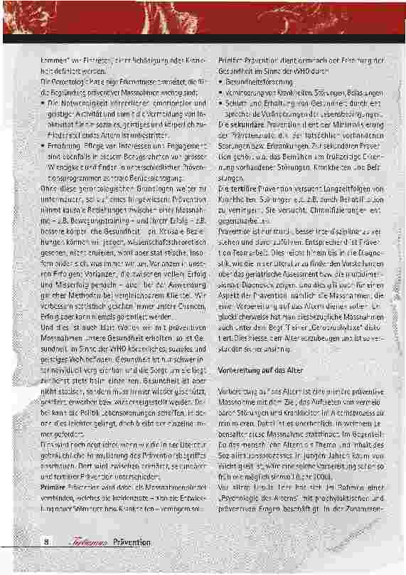 Vorschauseite 2: Prävention und Altern
