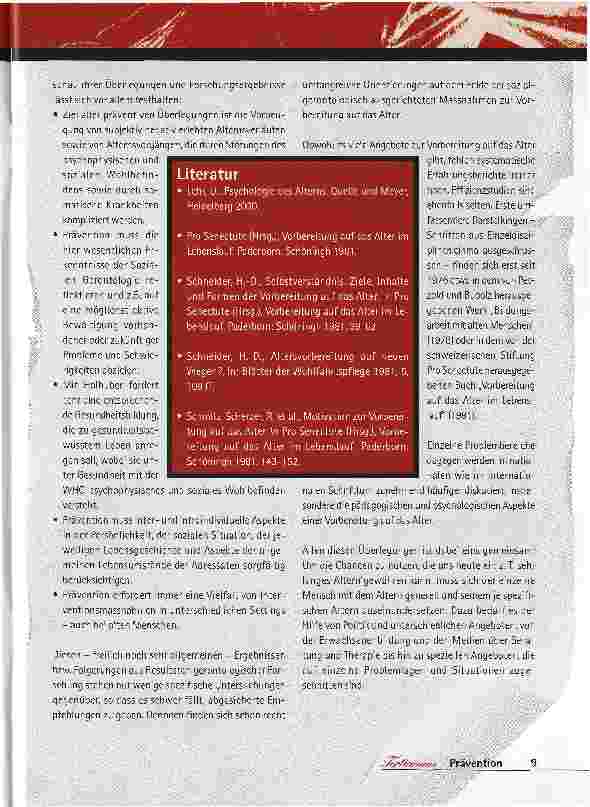 Vorschauseite 3: Prävention und Altern