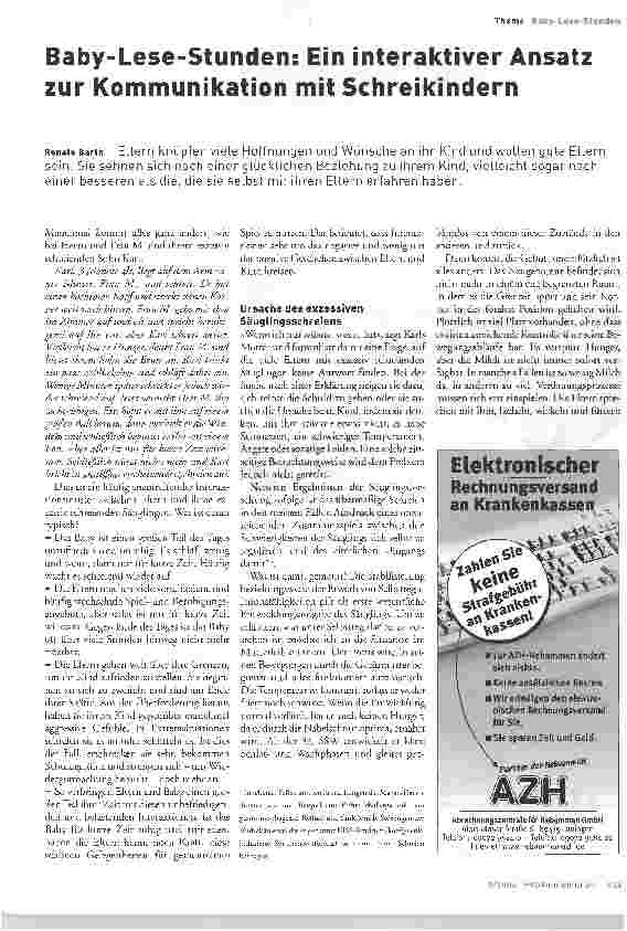 Vorschauseite 1: Baby-Lese-Stunden: Ein interaktiver Ansatz zur Kommunikation mit Schreikindern