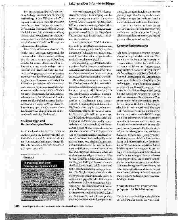 Vorschauseite 2: Partizipative Entscheidungsfindung (PEF) mit chronischen SchmerzpatientenDer Patient als Partner im medizinischen Entscheidungsprozess