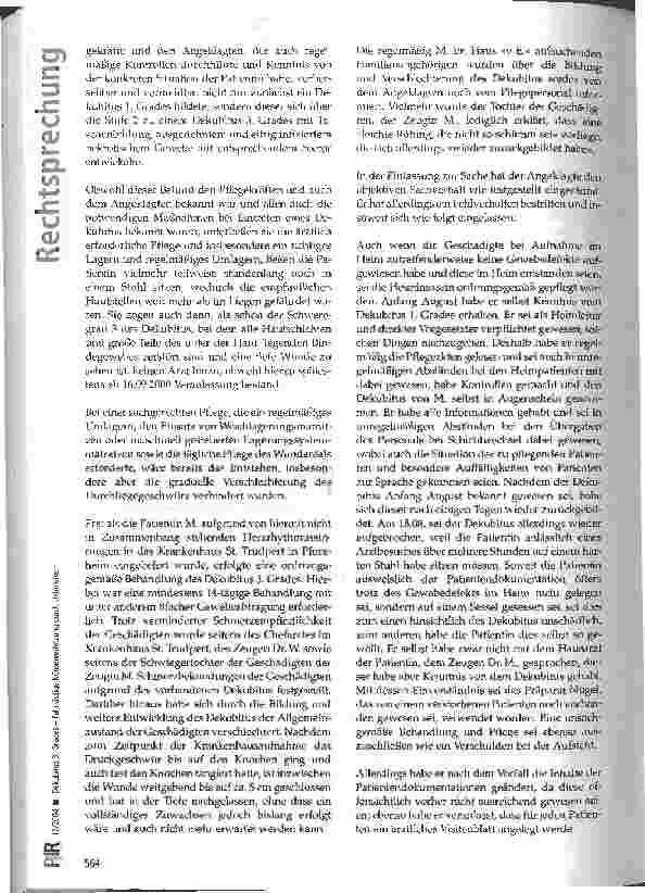Vorschauseite 2: Dekubitus 3. Grades - Fahrlässige Körperverletzung durch Heimleiter