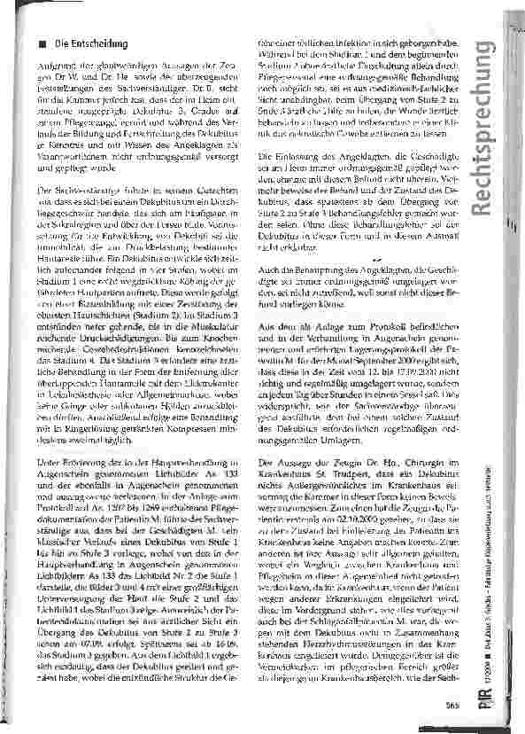 Vorschauseite 3: Dekubitus 3. Grades - Fahrlässige Körperverletzung durch Heimleiter