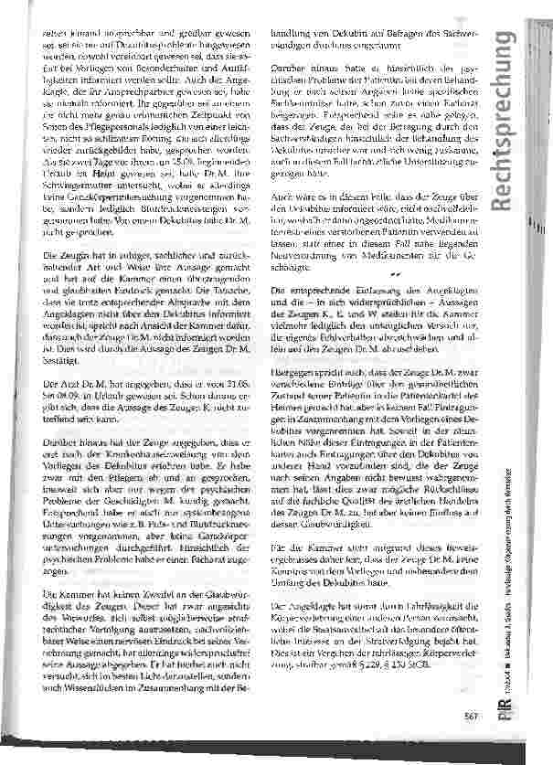 Vorschauseite 5: Dekubitus 3. Grades - Fahrlässige Körperverletzung durch Heimleiter