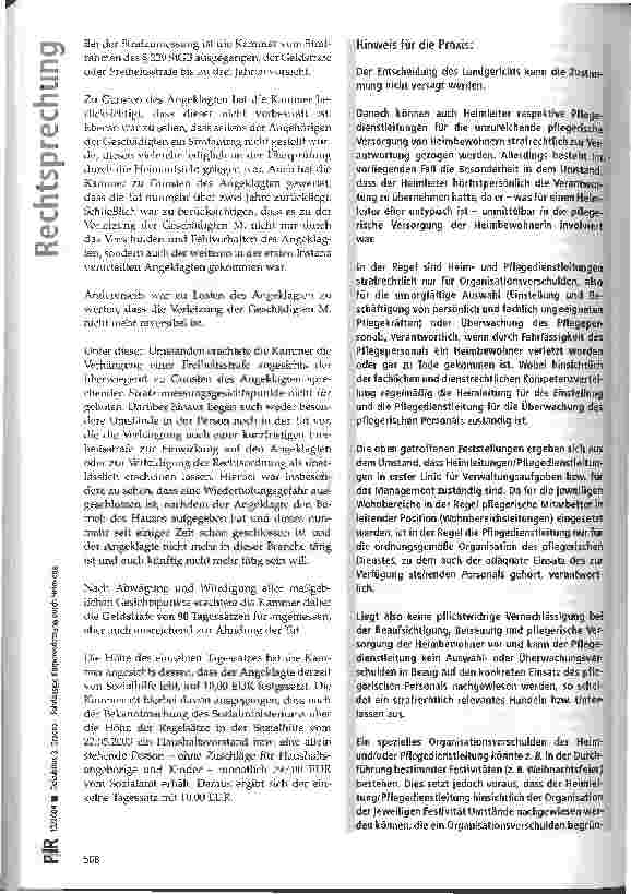 Vorschauseite 6: Dekubitus 3. Grades - Fahrlässige Körperverletzung durch Heimleiter