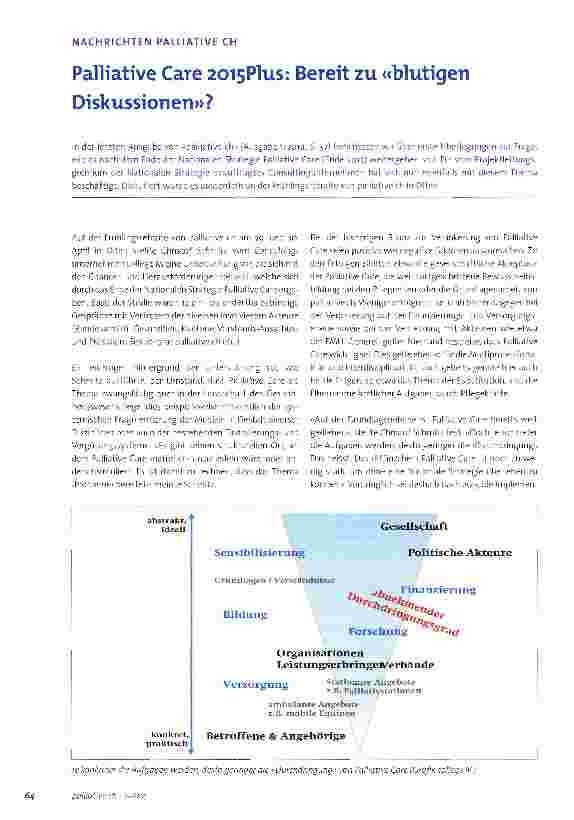 Vorschauseite 1: Palliative Care 2015PI11S: Bereit zu «blutigen Diskussionen»?