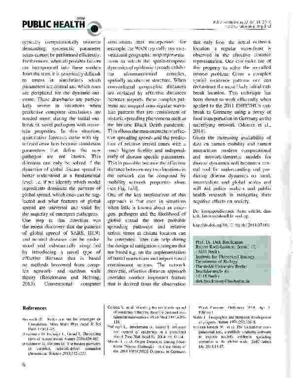 Vorschauseite 3: Understanding and predicting the global spread of emergent infectious diseases