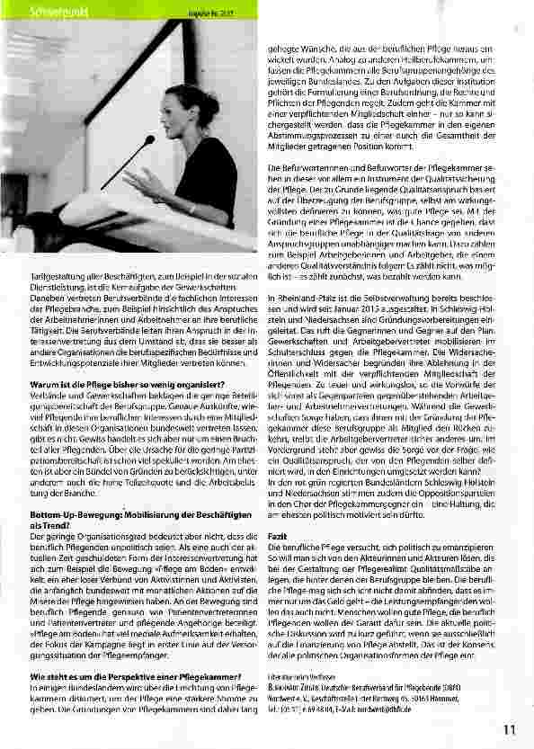 Vorschauseite 2: Der Pflege eine Stimme geben -Perspektiven der Interessenvertretung