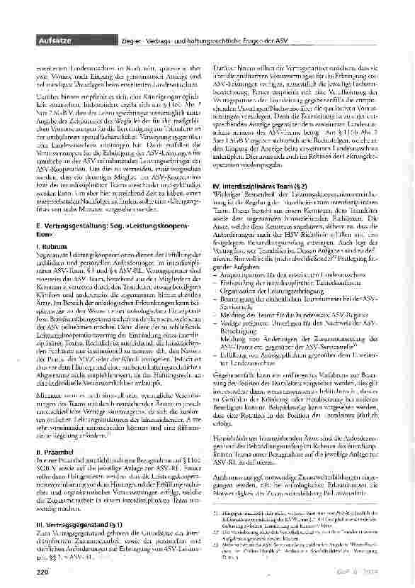 Vorschauseite 6: Vertragsund haftungsrechtliche Fragen der ambulanten spezialfachärztlichen Versorgung