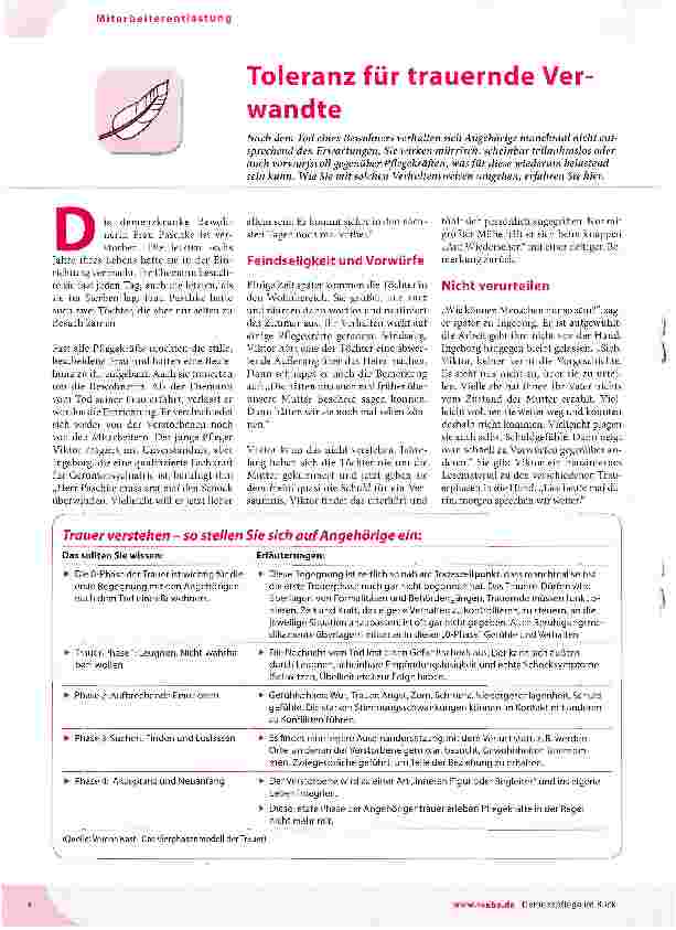 Vorschauseite 1: Toleranz für trauernde Verwandte