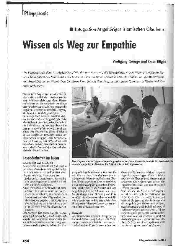 Vorschauseite 1: Wissen als Weg zur EmpathieIntegration Angehöriger islamischen Glaubens