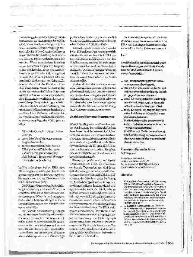 Vorschauseite 6: Aufgaben und Funktion der Europäischen Behörde für Lebensmittelsicherheit