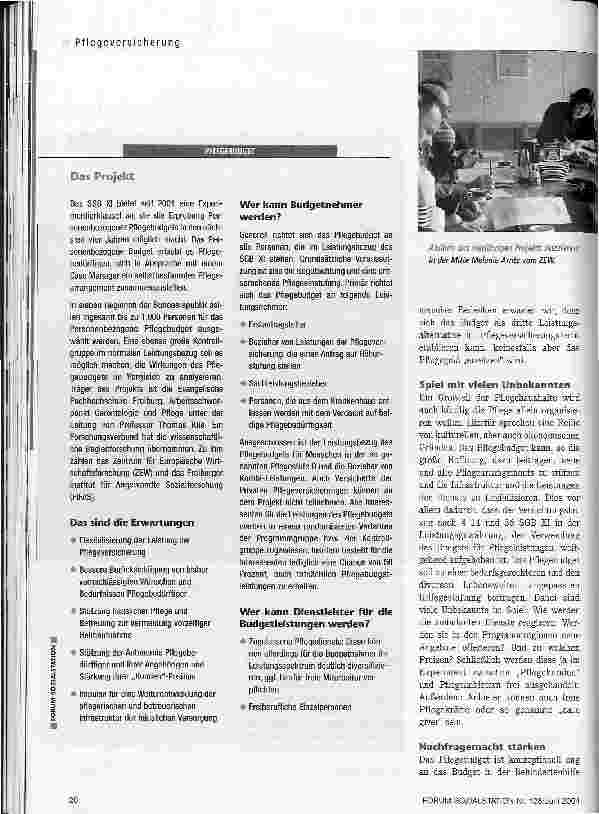 Vorschauseite 3: Pflegebudget - Lernprojekt mit Perspektive