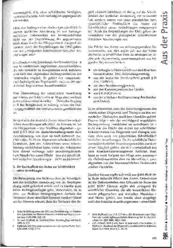 Vorschauseite 3: Replik auf Sträßner -Rechtsfragen der Telefon nutzung in der Pflege