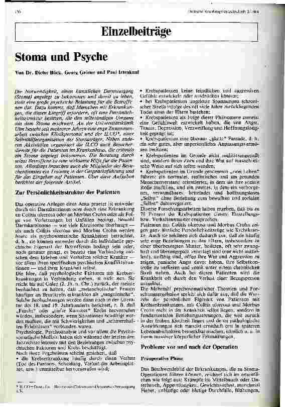 Vorschauseite 1: Stoma und Psyche
