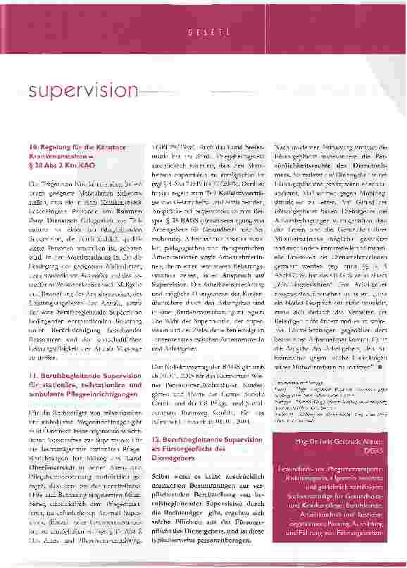 Vorschauseite 3: recht auf berufsbegleitende supervision in der dienstzeit für mitarbeiter in krankenanstalten