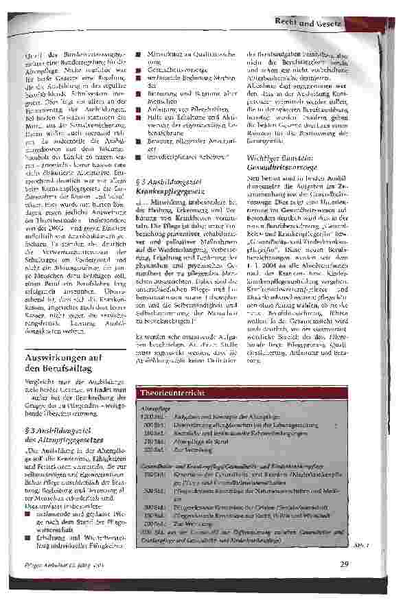Vorschauseite 2: Pflegeberufe im Zeichen neuer Ausbildungsgesetze