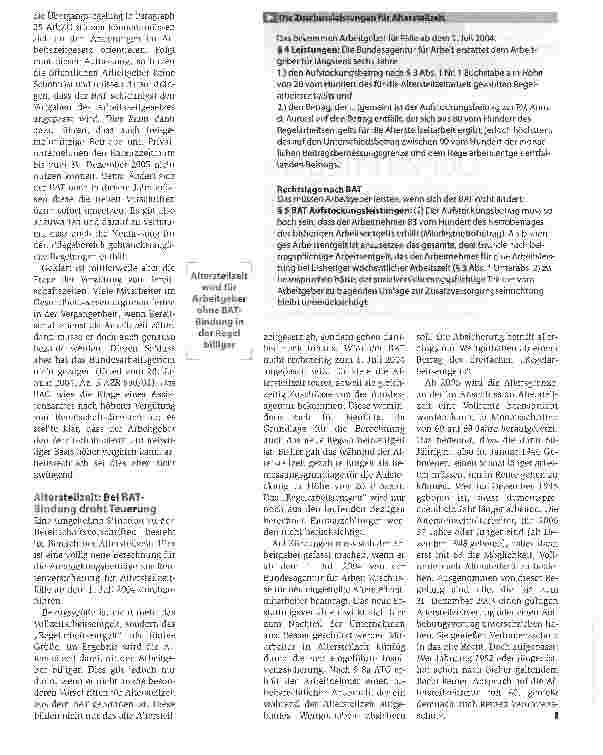 Vorschauseite 2: Übergangsregelung mit HakenArbeitsrecht: Änderungen im Bereitschaftsdienst und der Altersteilzeit hängen vom Bundesangestelltentarif (BAT) ab