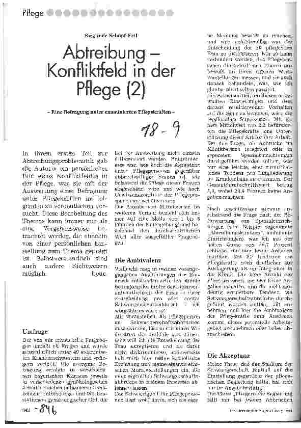 Vorschauseite 1: Abtreibung - Konfliktfeld in der Pflege (2)