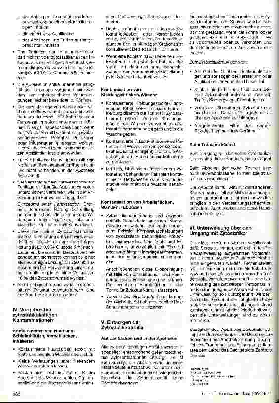 Vorschauseite 3: Dienstanweisung für den Umgang mit Zytostatika