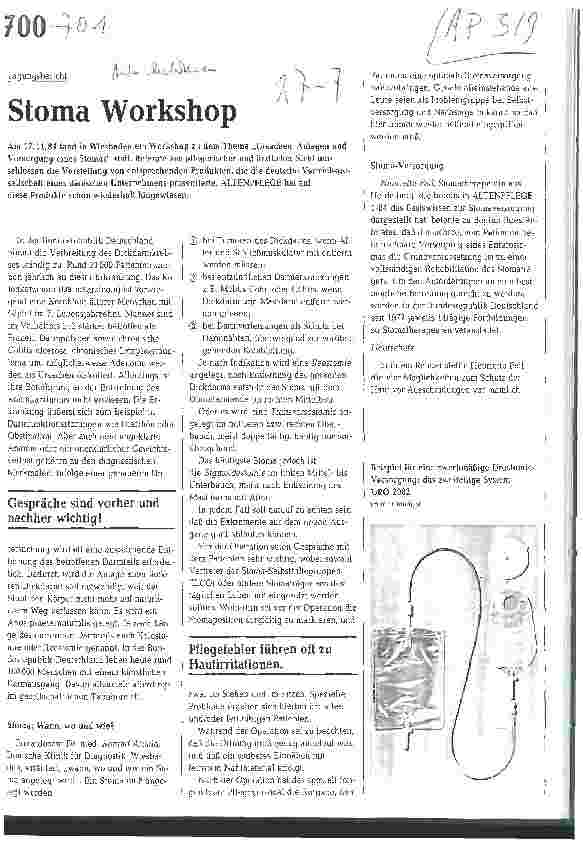 Vorschauseite 1: Stoma Workshop Tagungsbericht