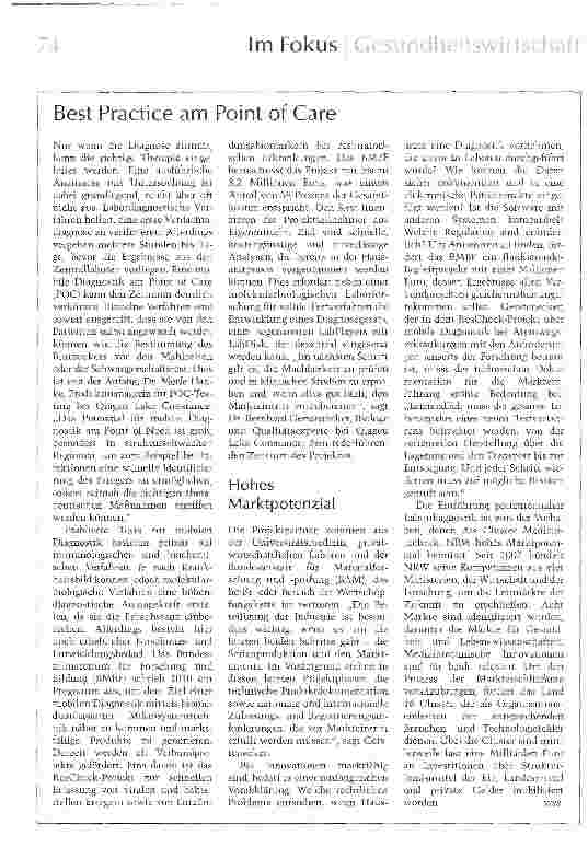 Vorschauseite 4: Boombranche Gesundheitswirtschaft
