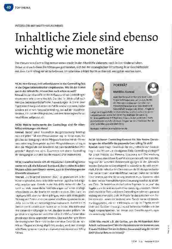 Vorschauseite 1: Inhaltliche Ziele sind ebenso wichtig wie monetäre