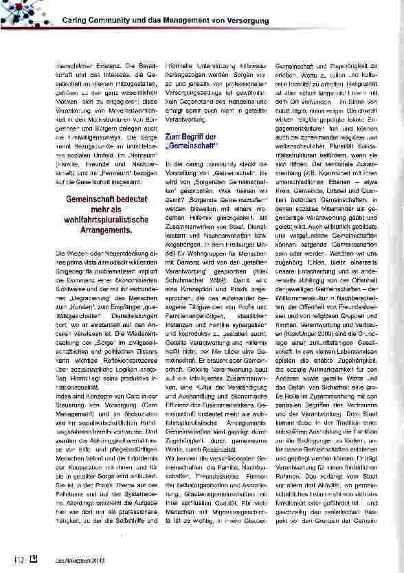 Vorschauseite 2: Caring Community und das Management von Versorgung
