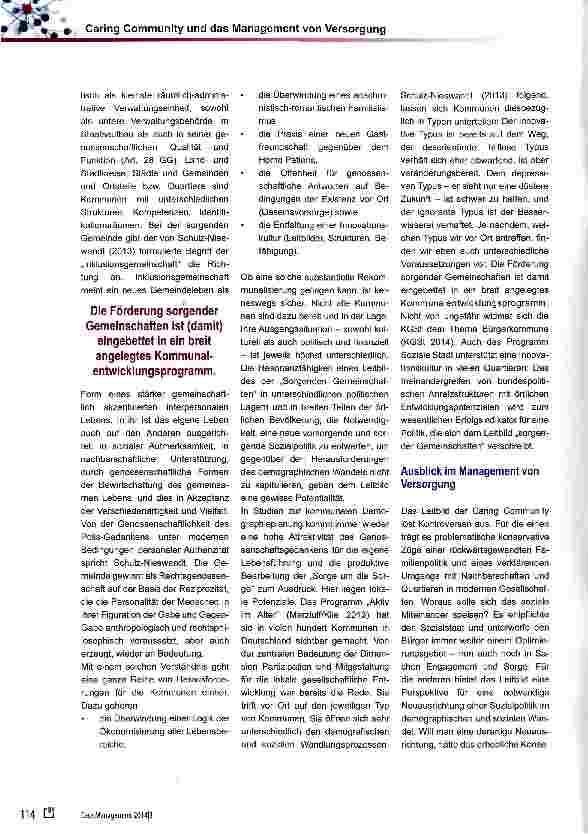 Vorschauseite 4: Caring Community und das Management von Versorgung