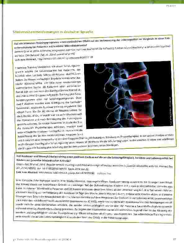 Vorschauseite 2: Evidenz-Update für die Physiotherapie