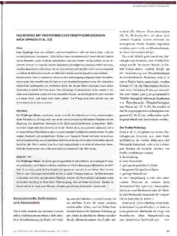 Vorschauseite 3: Frailty - ein wichtiges Handlungsfeld für die Physiotherapie