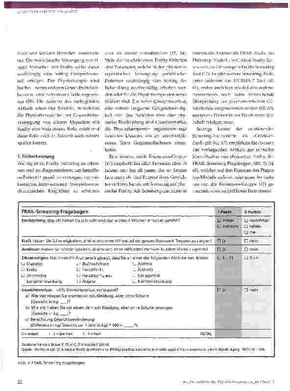 Vorschauseite 6: Frailty - ein wichtiges Handlungsfeld für die Physiotherapie