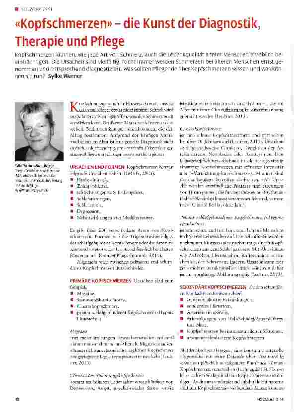 Vorschauseite 1: «Kopfschmerzen» - die Kunst der Diagnostik, Therapie und Pflege