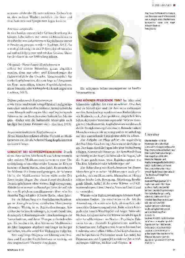 Vorschauseite 2: «Kopfschmerzen» - die Kunst der Diagnostik, Therapie und Pflege