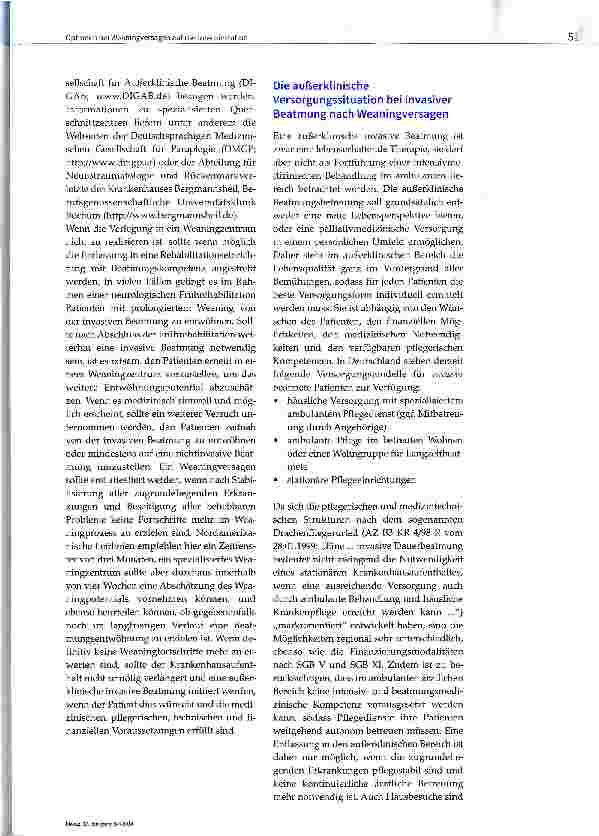 Vorschauseite 4: Optionen bei Weaningversagen auf der Intensivstation