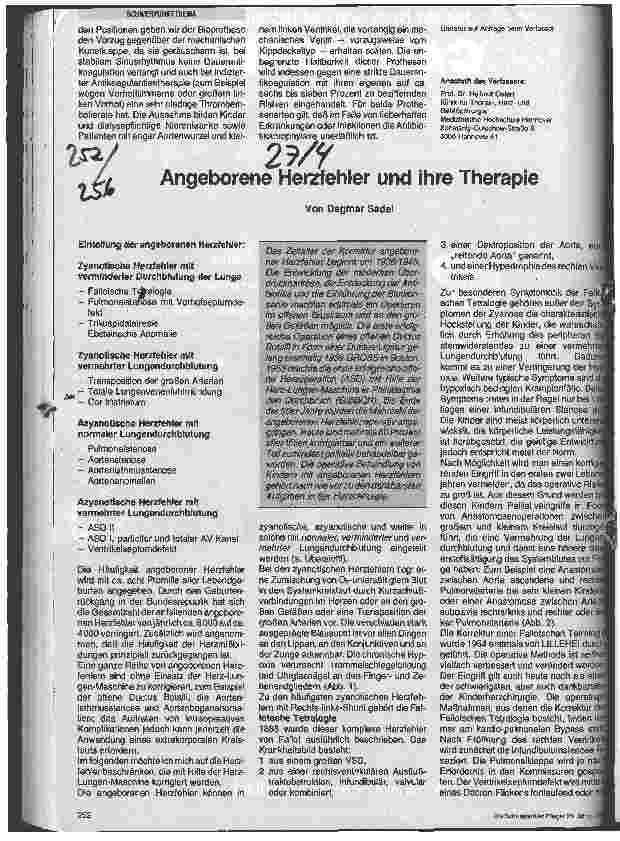 Vorschauseite 1: Angeborene Herzfehler und ihre Therapie