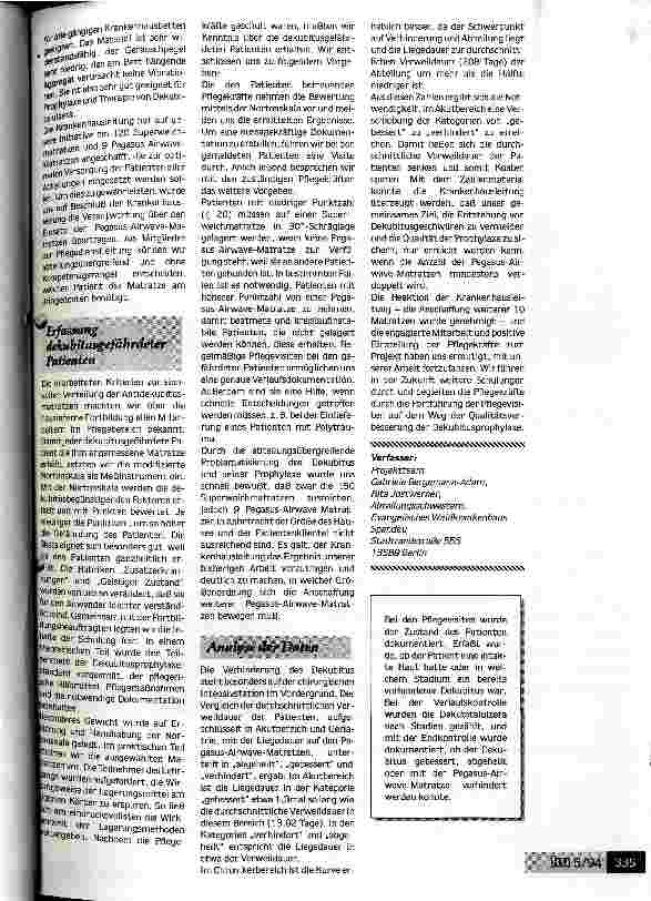 Vorschauseite 2: Standards erarbeitet und die Mitarbeiter motiviert Siegerteam des Golden Helix Award 94 kommt aus dem Ev.Waldkrankenhaus Spandau