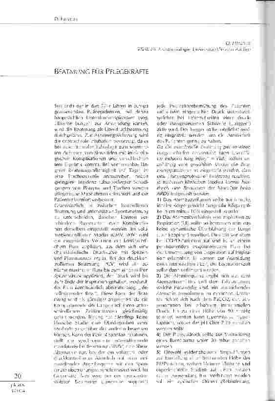 Vorschauseite 1: BEATMUNG FÜR PFLEGEKRÄFTE