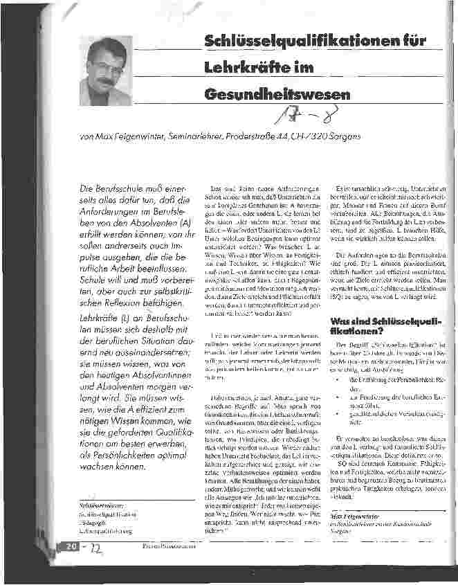 Vorschauseite 1: Schlüsselqualifikationen für Lehrkräfte im Gesundheitswesen