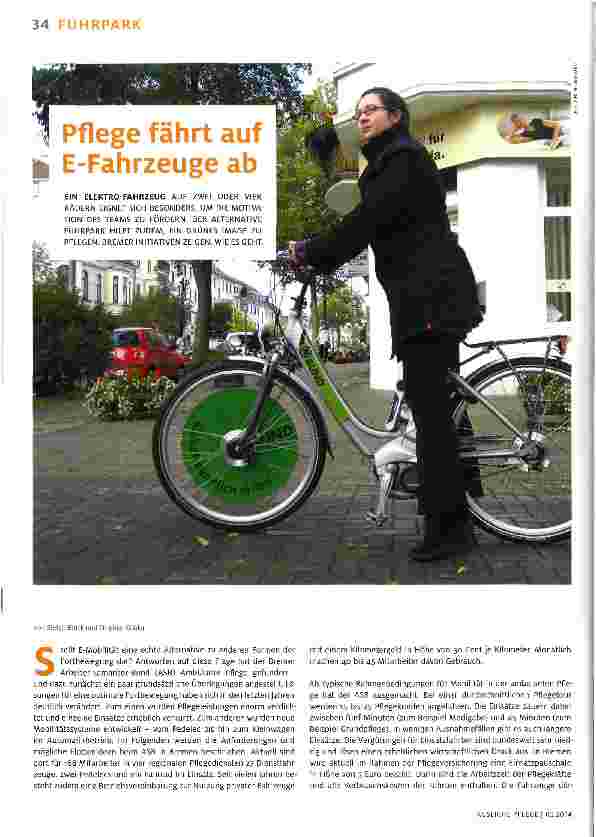 Vorschauseite 1: Pflege fahrt auf E-Fahrzeuge ab