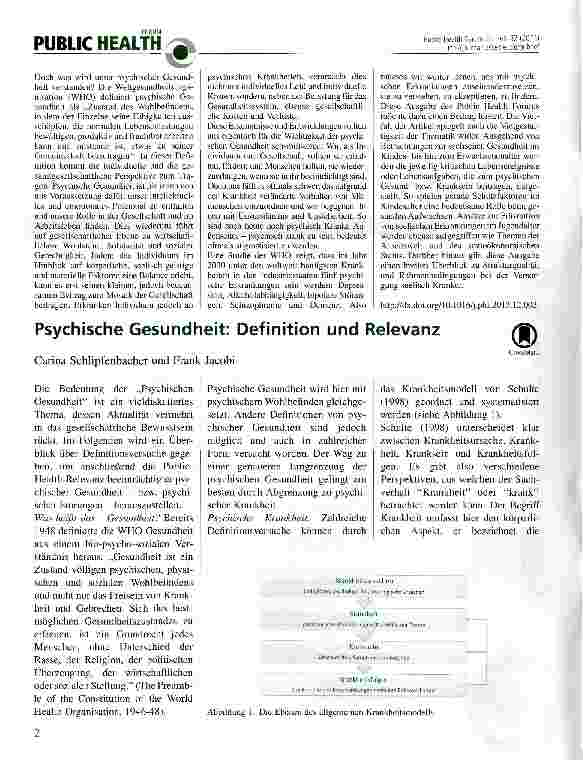 Vorschauseite 1: Psychische Gesundheit: Definition und Relevanz