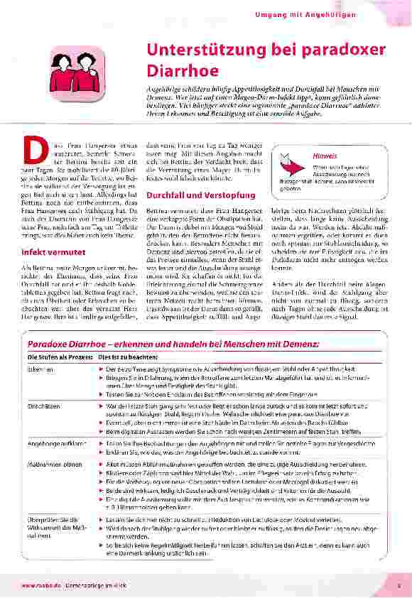 Vorschauseite 1: Unterstützung bei paradoxer Diarrhöe