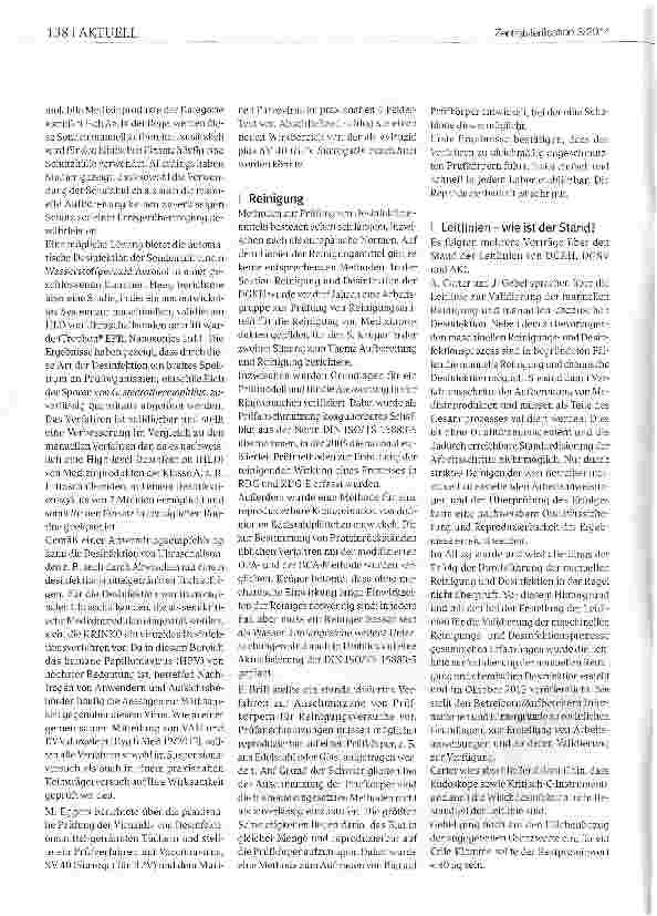 Vorschauseite 3: Aufbereitung und Reinigung beim DGKH Kongress 12. Kongress für Krankenhaushygiene, Berlin, 30. März - 2. April 2014